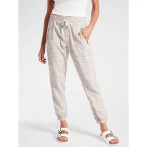 ATHLETA Cabo Tide Linen Jogger SIZE 6 Beige Camo